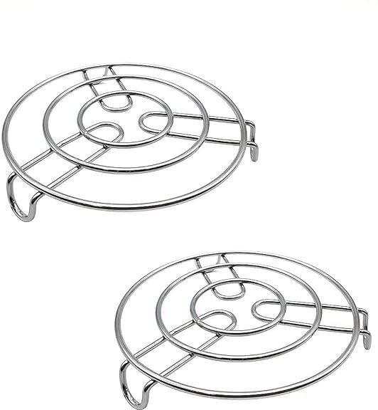 Steel 2 Pieces Round Trivets Hot Pot Mat Stand for Kitchen Utensil Vessel Holder Stainless Steel Trivet-image-27