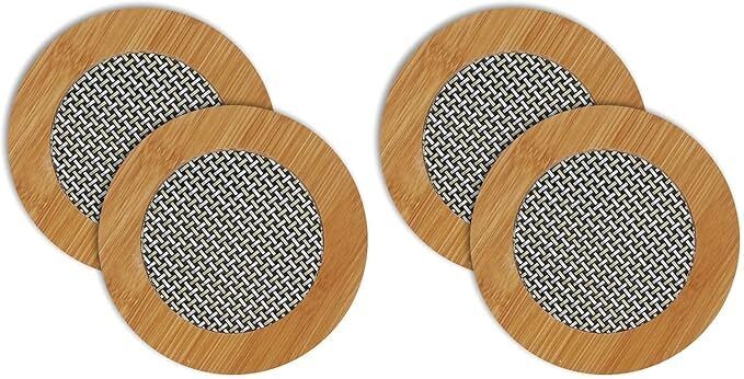 Heat Resistant Round Wooden Trivet Hot Pot Stand, Table Mats (Pack Of 4) Anti-Slip Mat Trivet-image-47