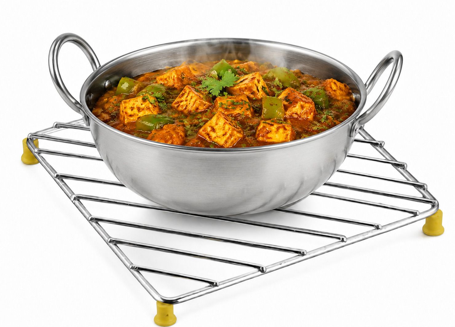 kitchen kart Premium Heat Resistant Stainless Steel Stand for Hot Cookware Electro Polished Trivet-picture-9