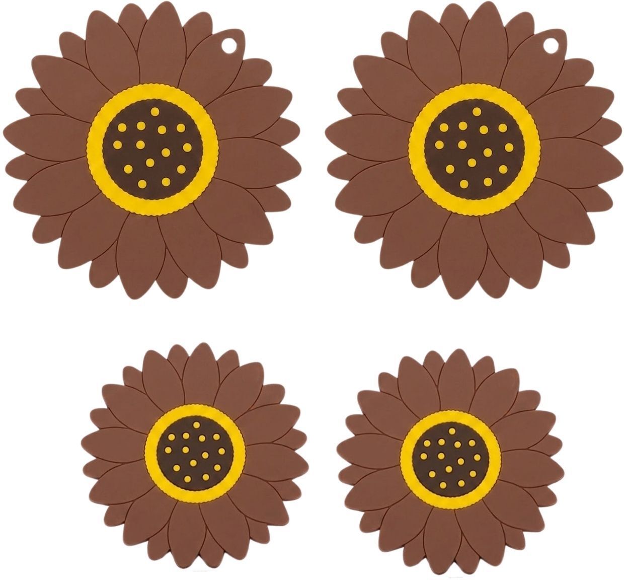 woodtula SUNFLOWER_A_MDL + SML_BROWN_4PC Sunflower Trivet-picture-16