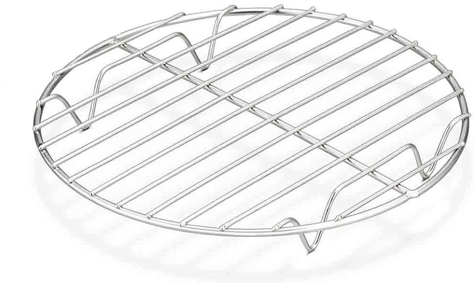 Stainless Steel Round Cooking Wire Rack for Baking/Roasting/Steaming/Grilling Chrome Finish Trivet-image-1
