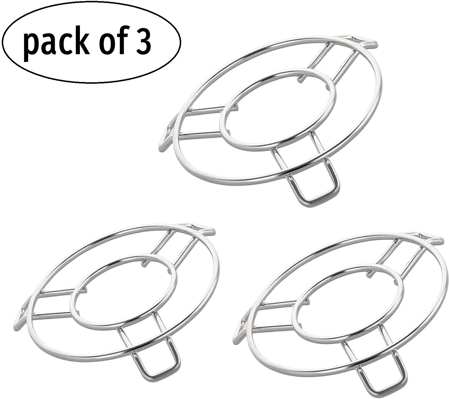 3 Pieces Stainless Steel Trivets Hot Pot Mat Stand for Kitchen Utensil Holder Mirror Trivet-image-4