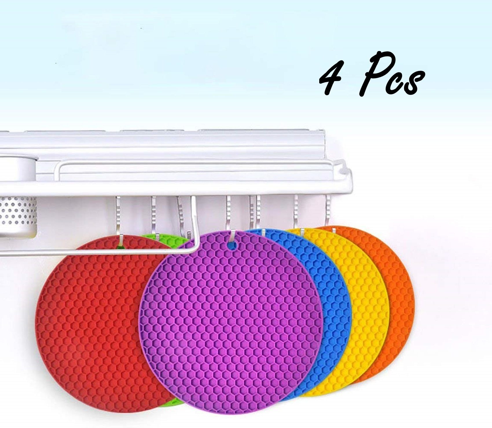 ananya 4 PCS Silicone Trivet Mats, Food Grade Silicone, BPA Free, Mat for Kitchen Matte Trivet-picture-15