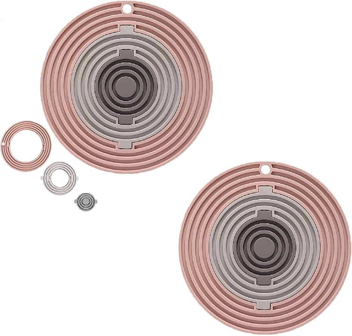 3 in 1 Multisize Silicon Trivets Mat for Hot Dishes Pots & Pans Round Trivet-image-10