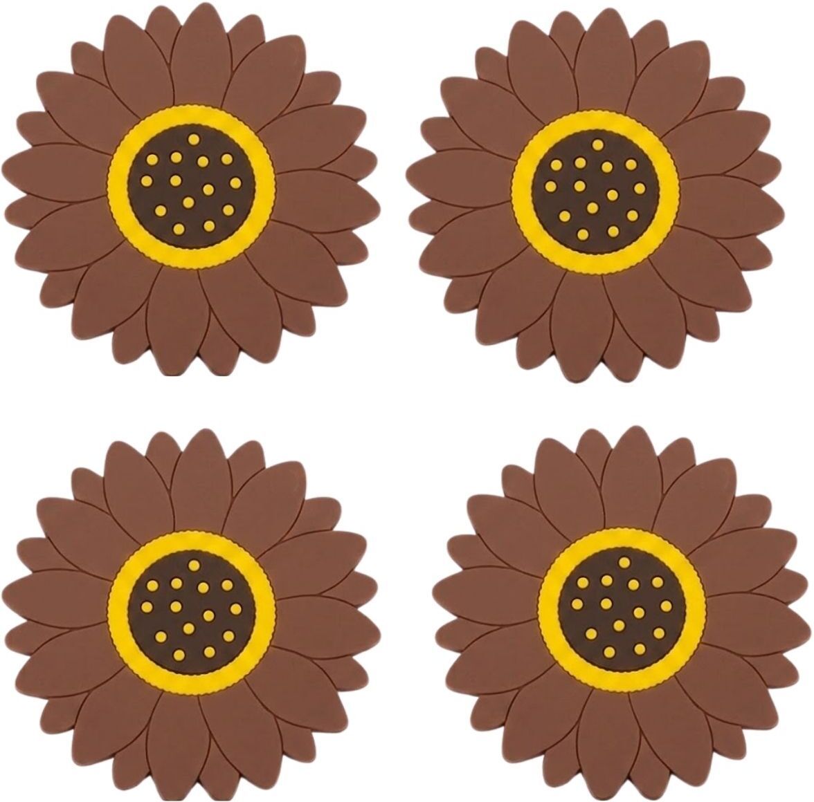 woodtula SUNFLOWER_A_SMALL_BROWN_4PC Sunflower Trivet-picture-11