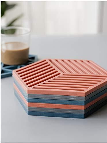 Silicone Trivet Mats Set of 4 – Heatproof Hexa Table Protectors Hexagone Trivet-image-40