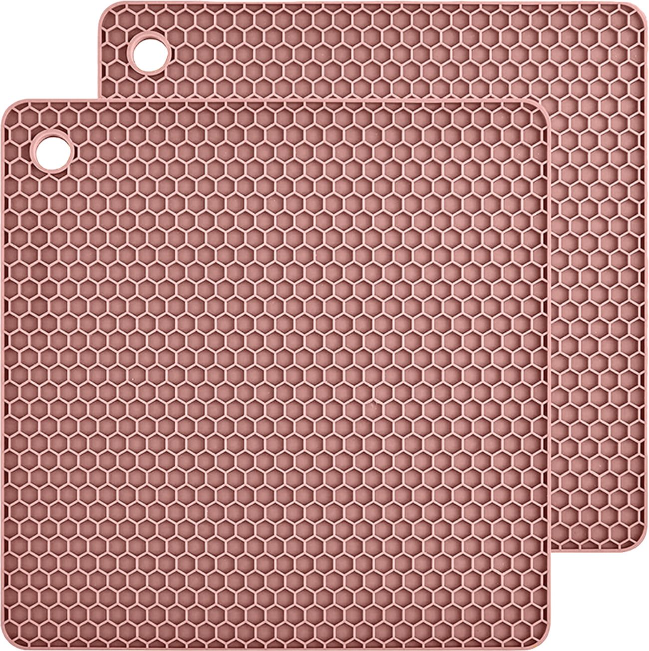 SQUARE_B_BROWN_2PCS Honeycomb Trivet