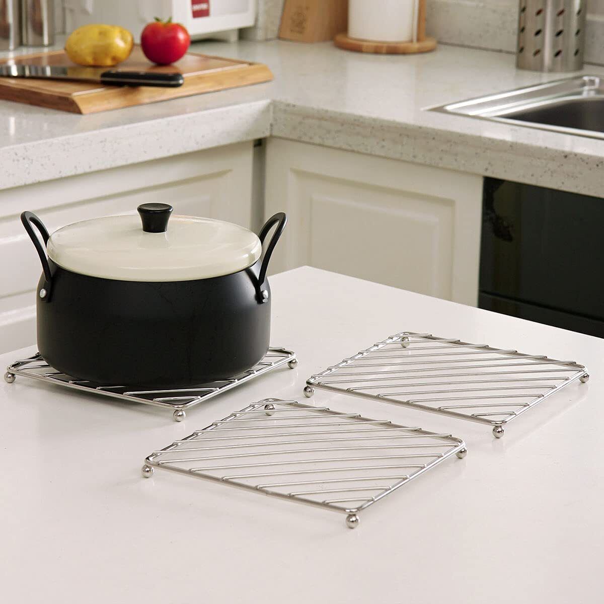 Stainless Steel Hot Mat/ for kitchen/ Utensil Stand for dining table/Trivet mirror Trivet