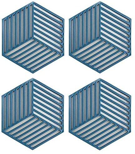 PVC Coaster Heavy-B2 Line-Blue_4,Pack of 4 Silicone Trivet-image-24
