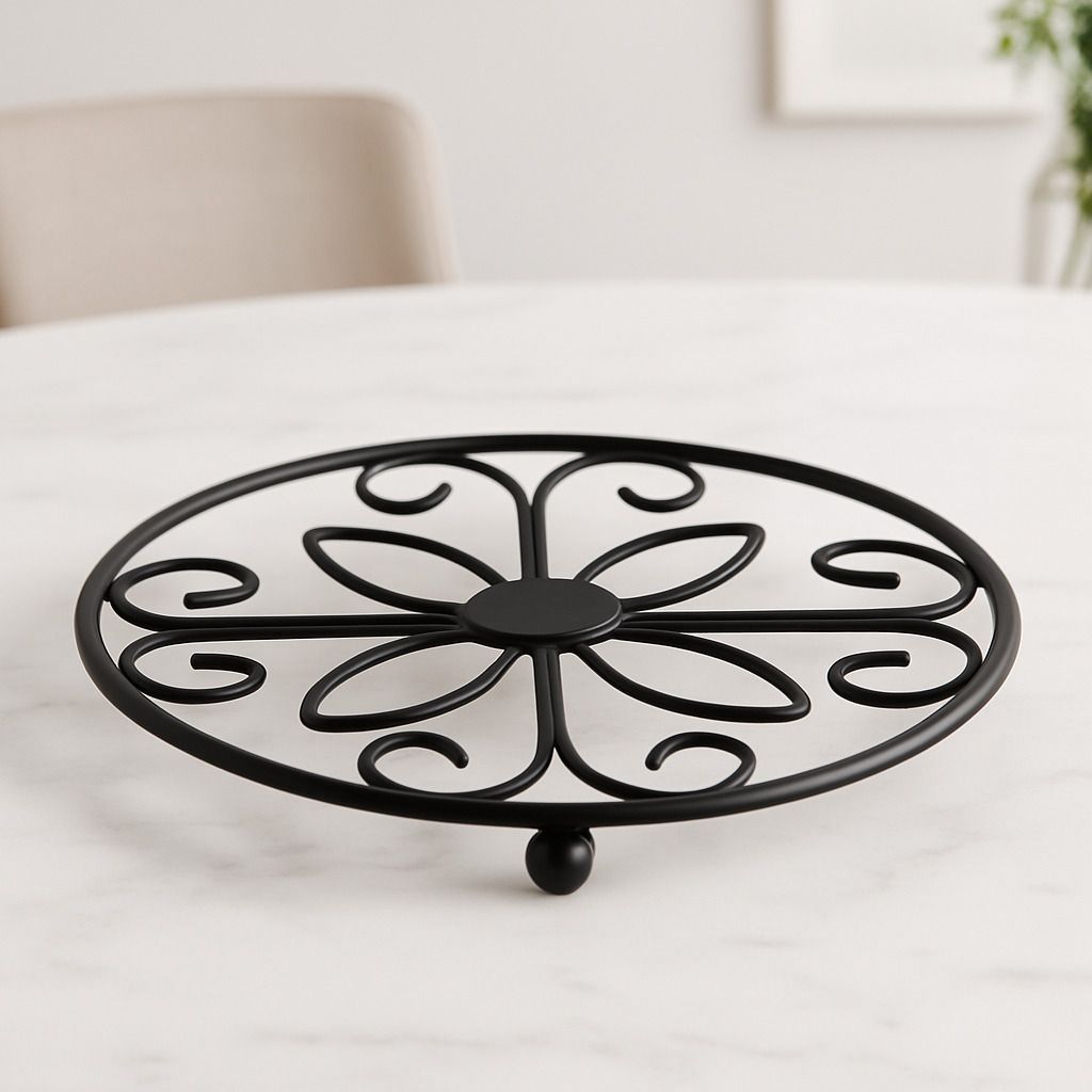 r.r.v. international Galvanized Metal Trivet Stand Set of 2 Glossy Brown Trivet-picture-20