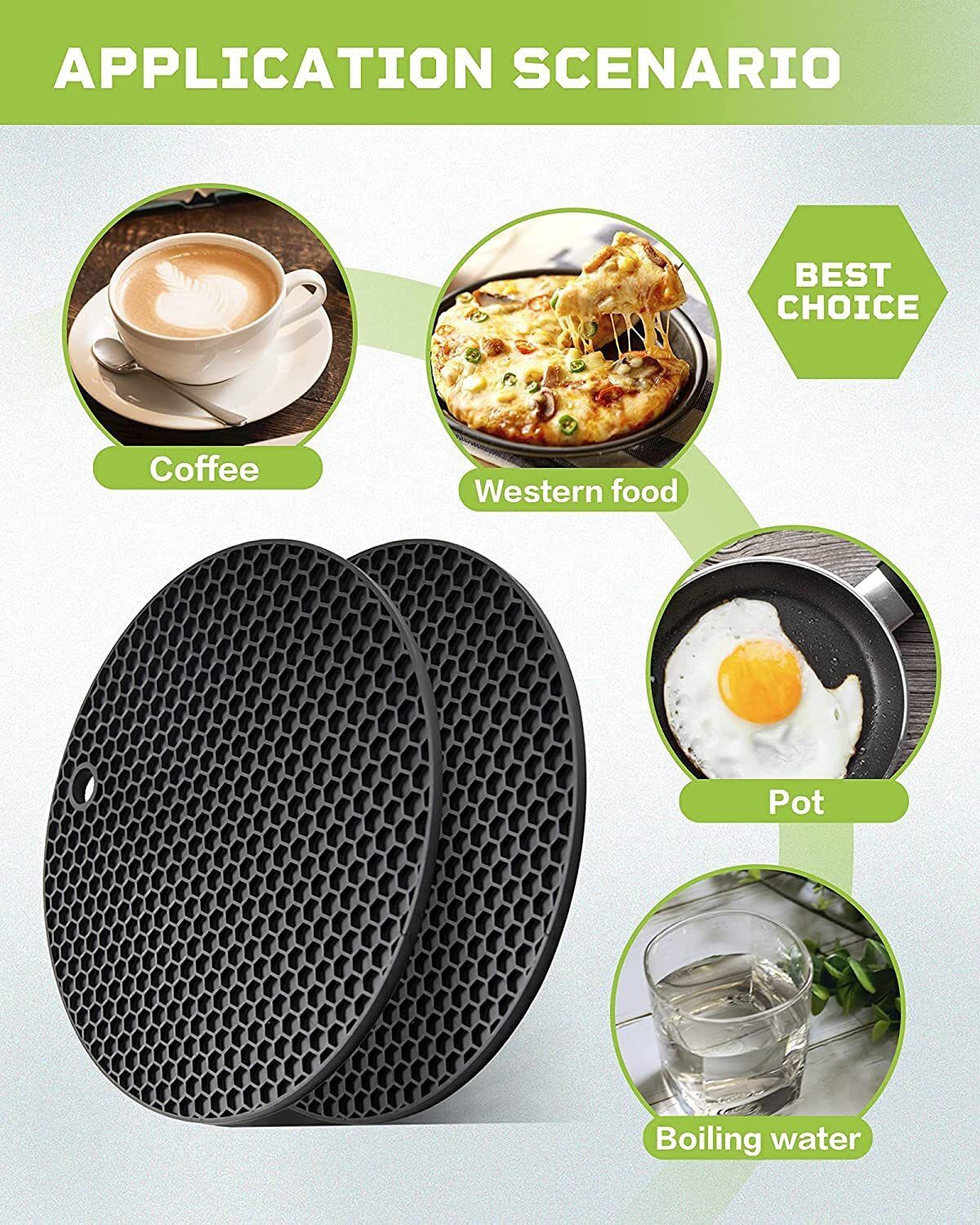 Silicone Trivets/ Hot mats Kitchen Insulation Anti-Slip Coasters Dining Mat finish Silicone Trivet-image-29
