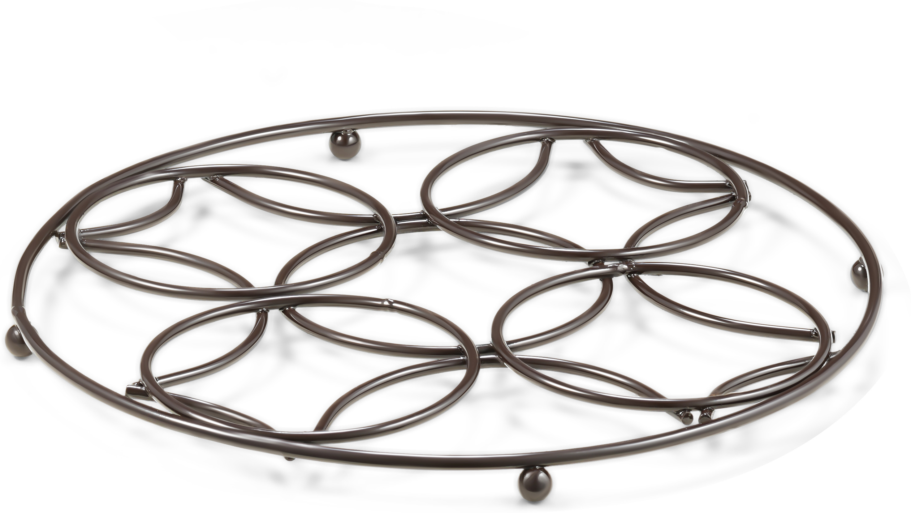 v r kart Cooking Pot Steaming Stand Round Cooker Stand Rack Stand Cookware Trivet Black Color Trivet image 1