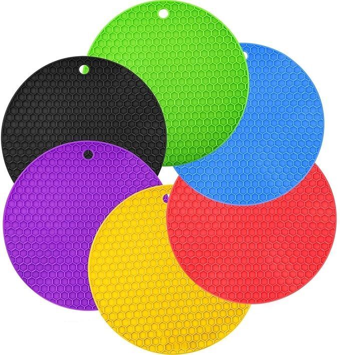 aksonmn Pack of 6 Silicone Trivet Mats | Heat Resistant Hot Pot Pads & Jar Opener Silicon Trivet-picture-21
