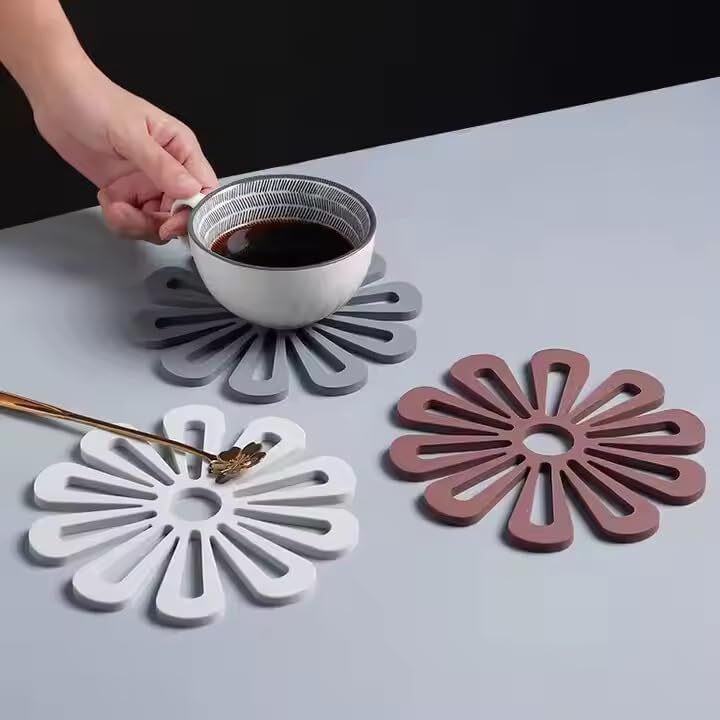 m2sk2 mart Silicone Flower Trivet for Hot Pots & Pans | Heat Resistant Pot Holder Mat NA Trivet-picture-42