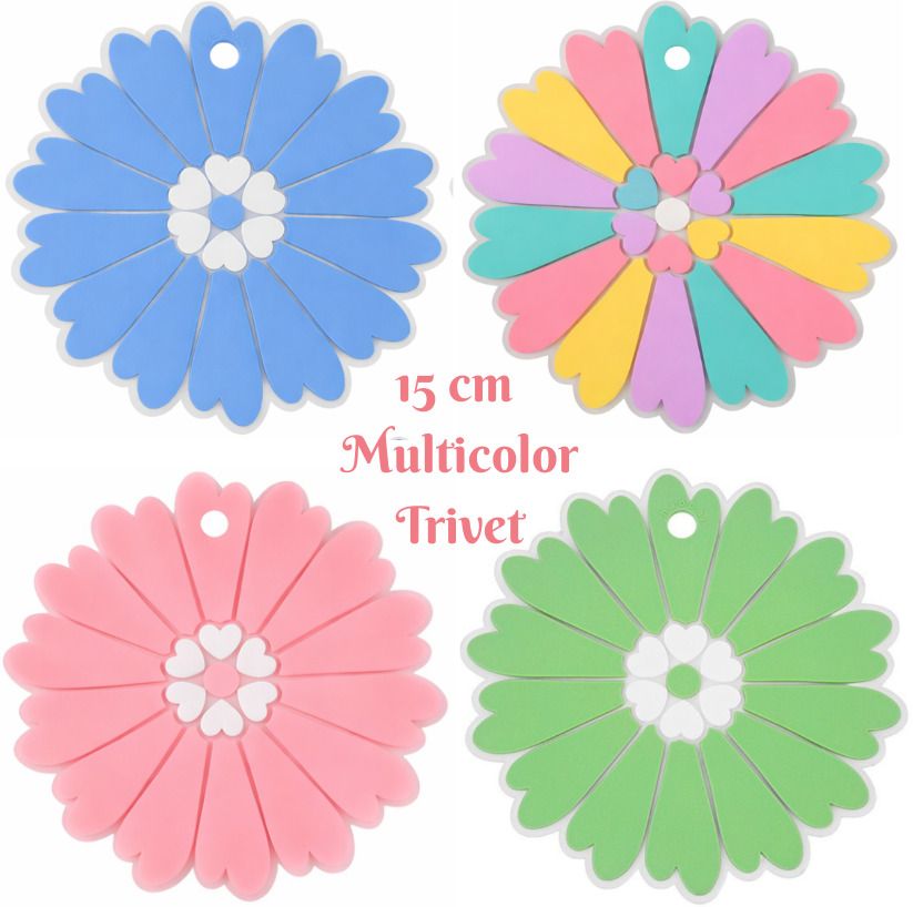 kashtgo Silicone Sunflower Trivet(15cm)(multicolor) – Heat Resistant Non-Slip Hot Pad Sunflower Floral Design Trivet-picture-20