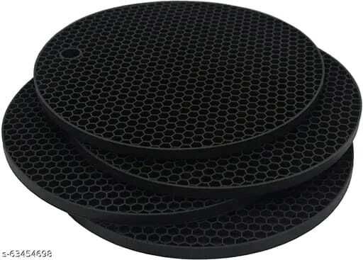 mpr4 Black Colour Round Trivets 4 Piece Round Trivet-picture-41