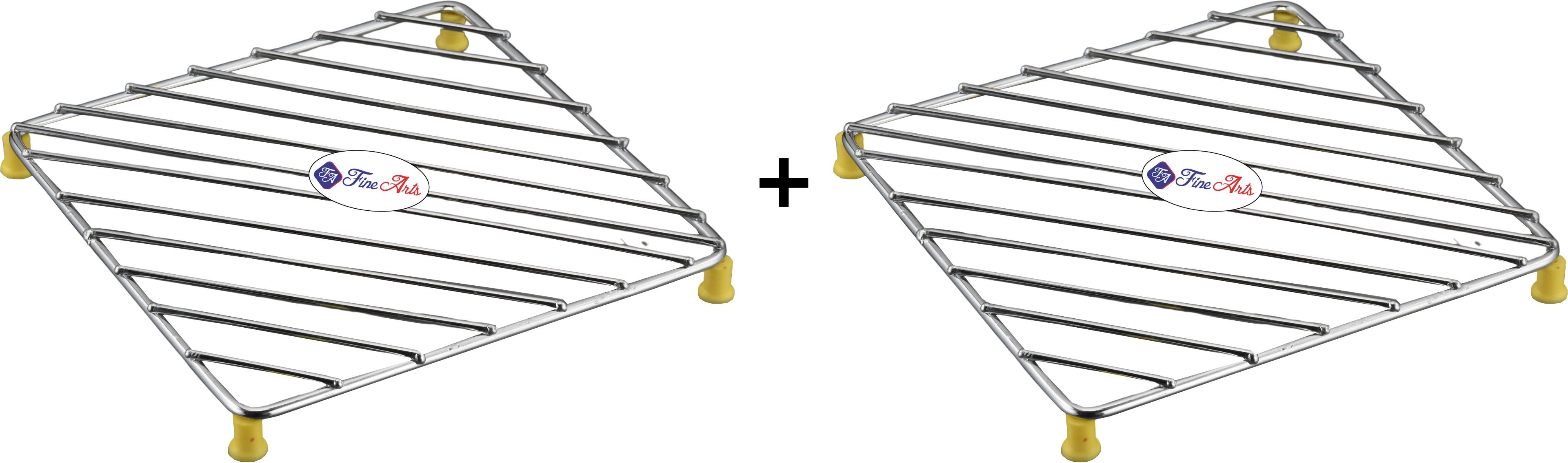 Stainless Steel Heat Resistant Cooker Stand Hot Pot Stand Trivet Set Combo 5mm Stainless Steel Wire, Chrome Polish Trivet-image-32