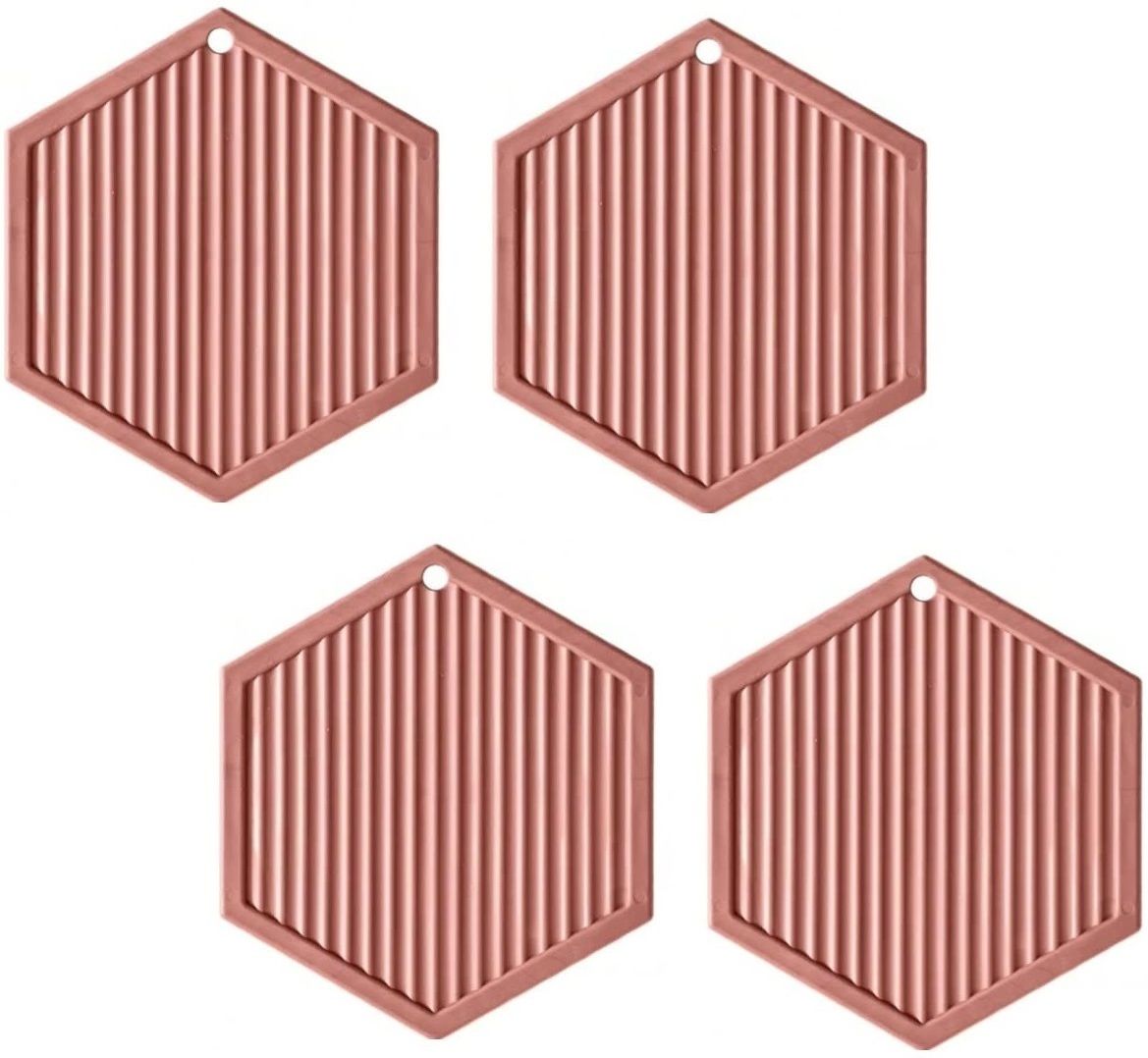 Pvc Coaster C-D Triangle-Red_4,Pack of 4 Silicone Trivet-image-34