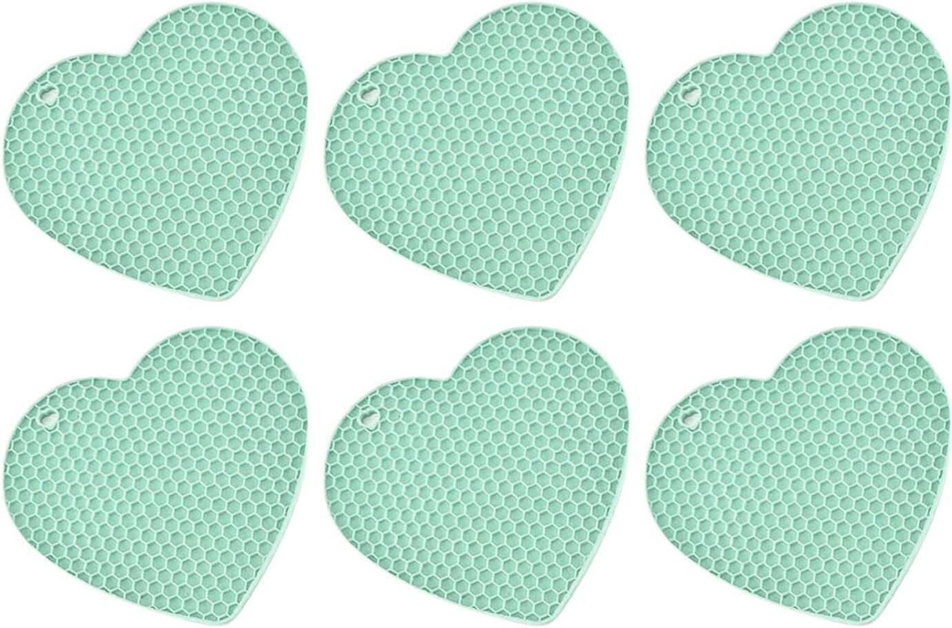 woodtula HEART_B_GREEN_6PC Flower Trivet-picture-26