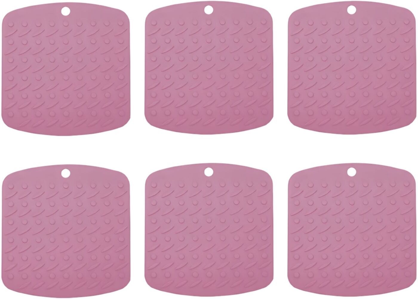 woodtula SQUARE1817_PINK_6PC Silicone Hot Mat Trivet-picture-24