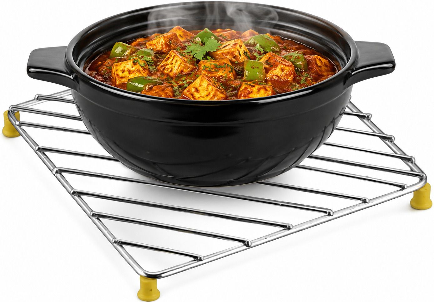 kitchen kart Stainless Steel Hot Pot Stand for Hot Utensils & Cookware Electro Polished Trivet-picture-8