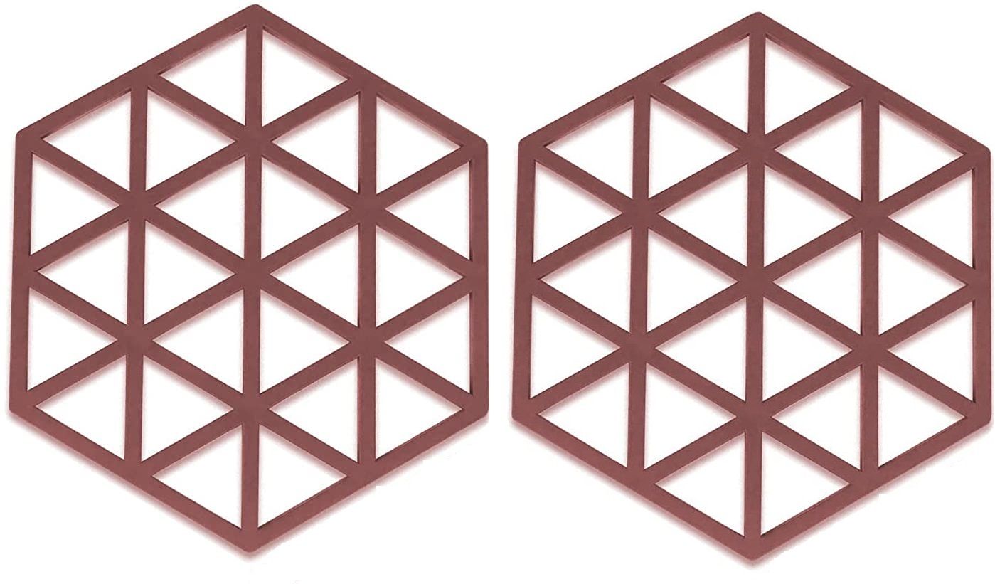 PVC Coaster Halka-A-Triangle-Red_2,Pack of 2 Silicone Trivet-image-17