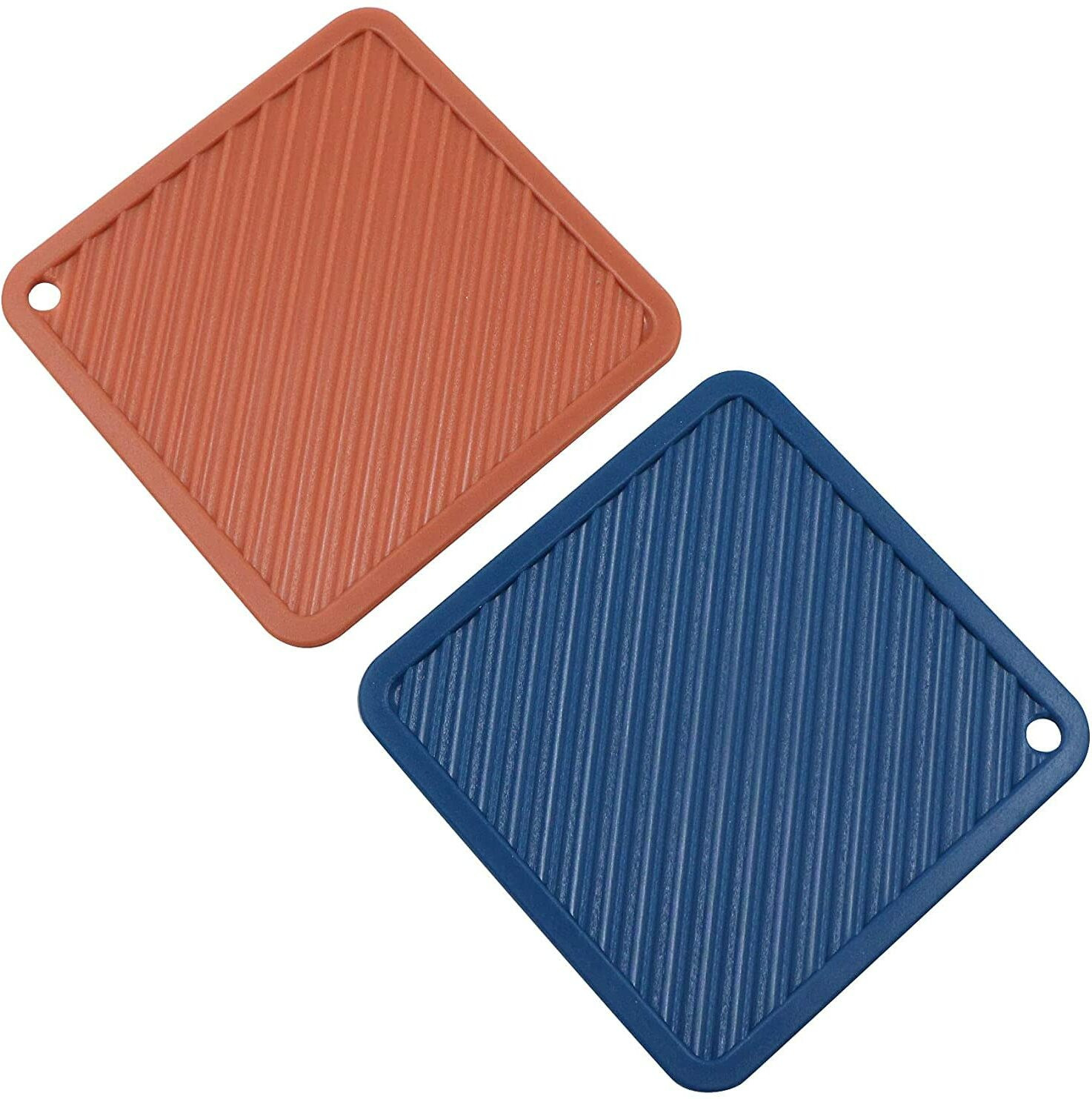pepplo Pvc Coster C-C Square-Random-2,Pack of 2 Silicone Trivet image 1