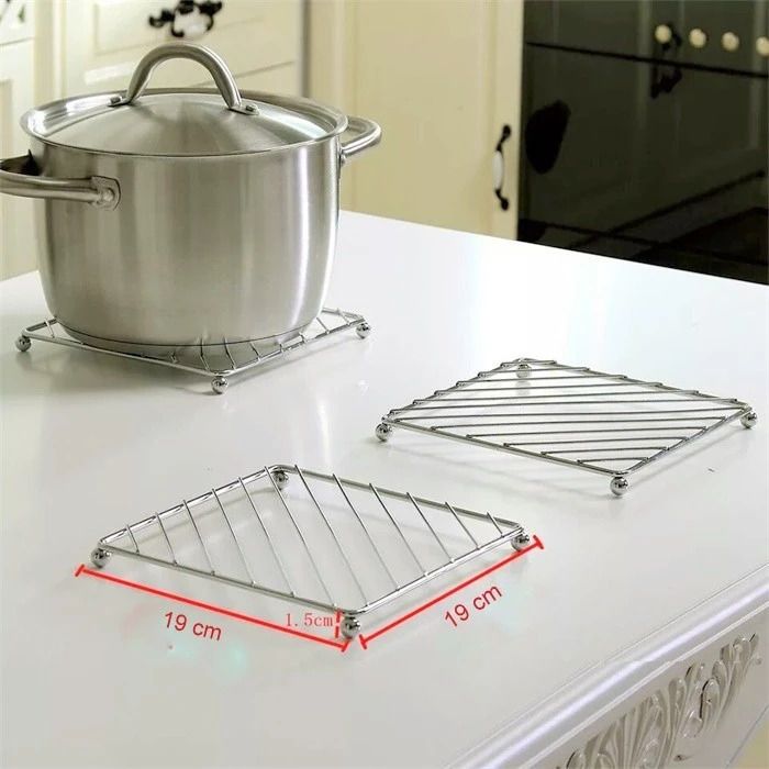 Stainless Steel Kitchen Hot Mat/ Utensil Stand/for dining table/Pot Stand/ Crome Plating Trivet-image-32