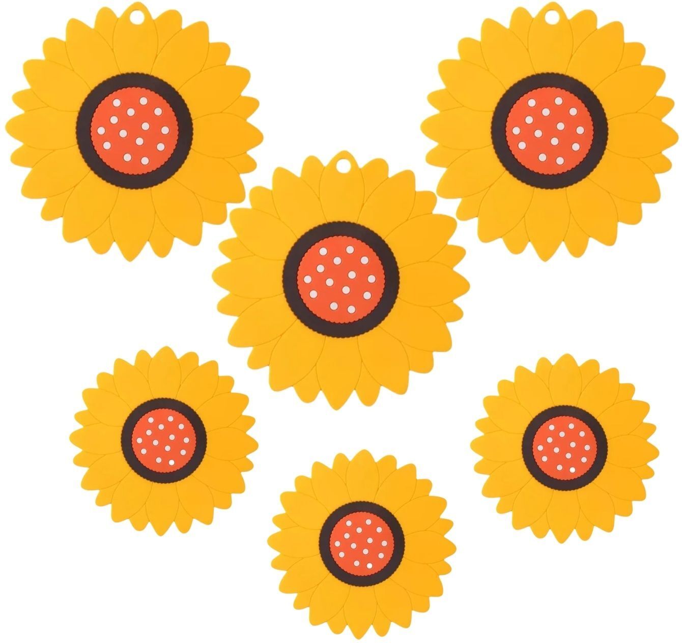 woodtula SUNFLOWER_A_MDL + SML_YELLOW_6PC Sunflower Trivet-picture-16