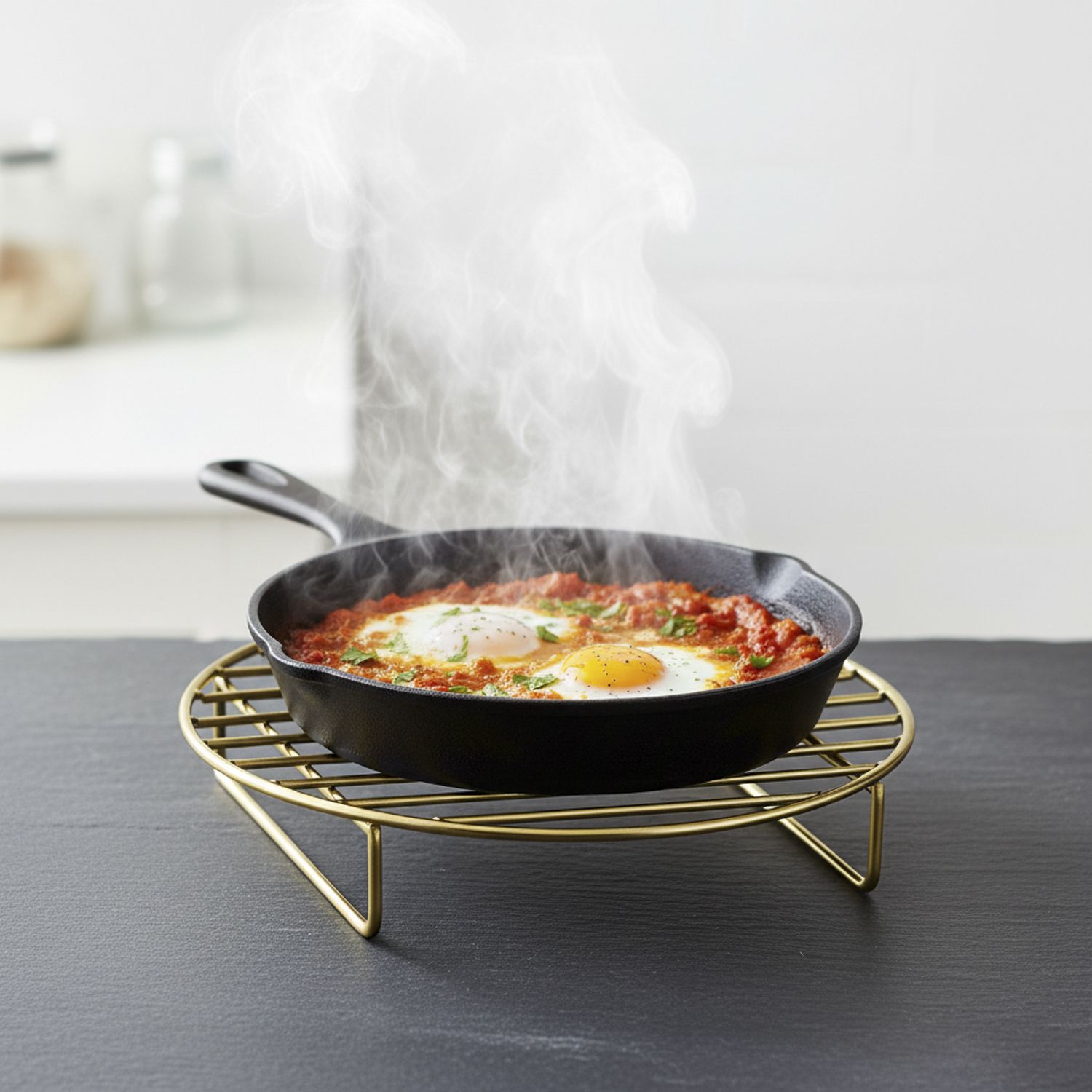 Standard Lines Gold plated Metal Trivet Heat Resistant Hot Pot Stand Electroplated Trivet