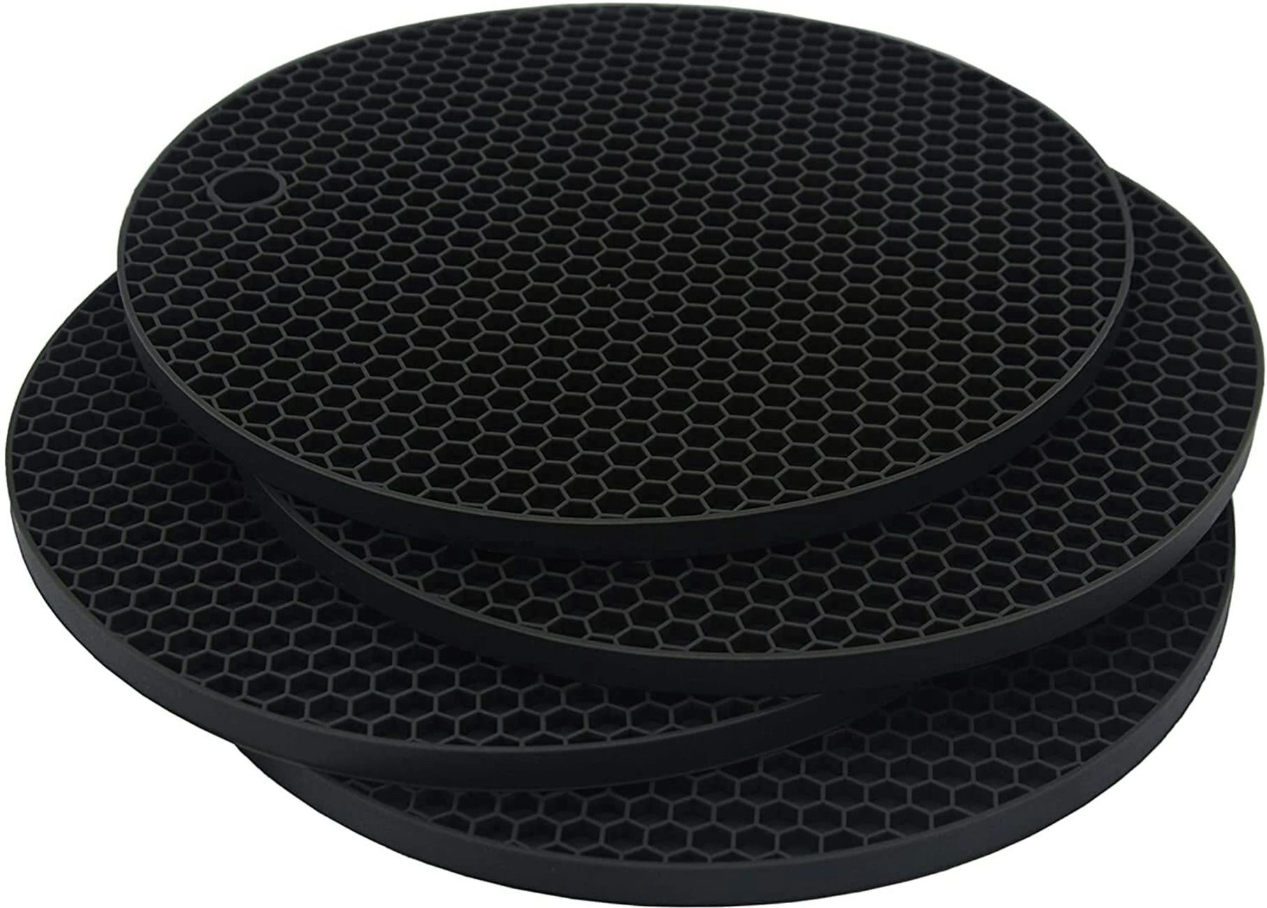 BLACK HOTMATES HONEYCOMB Matte Textured Finish Trivet-image-23