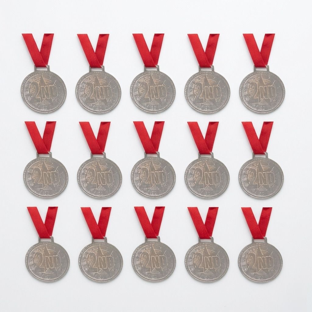 15 pic Silver medal, 2 inch pack of 15 pic school medals Medal-image-41