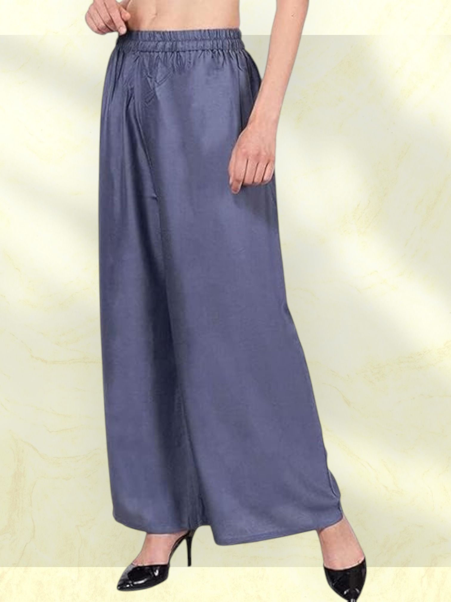 acd Women Comfort Fit Grey Viscose Rayon Trousers-picture-17
