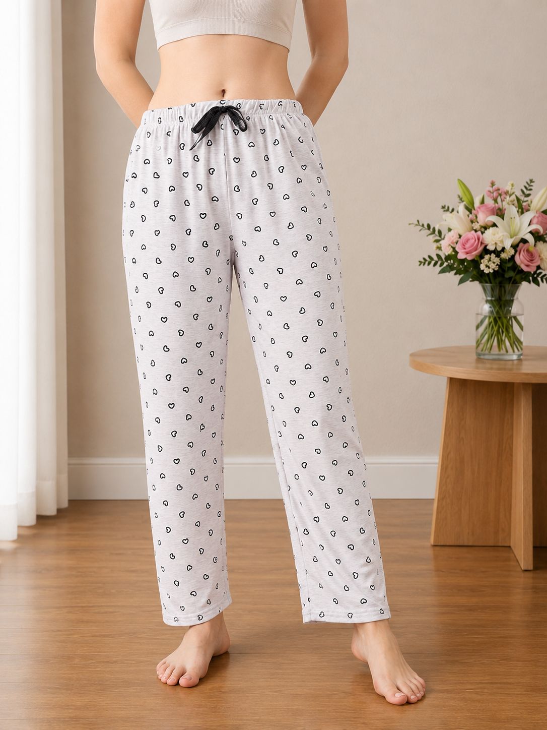 anixa Women Regular Fit Grey Pure Cotton Trousers-picture-8