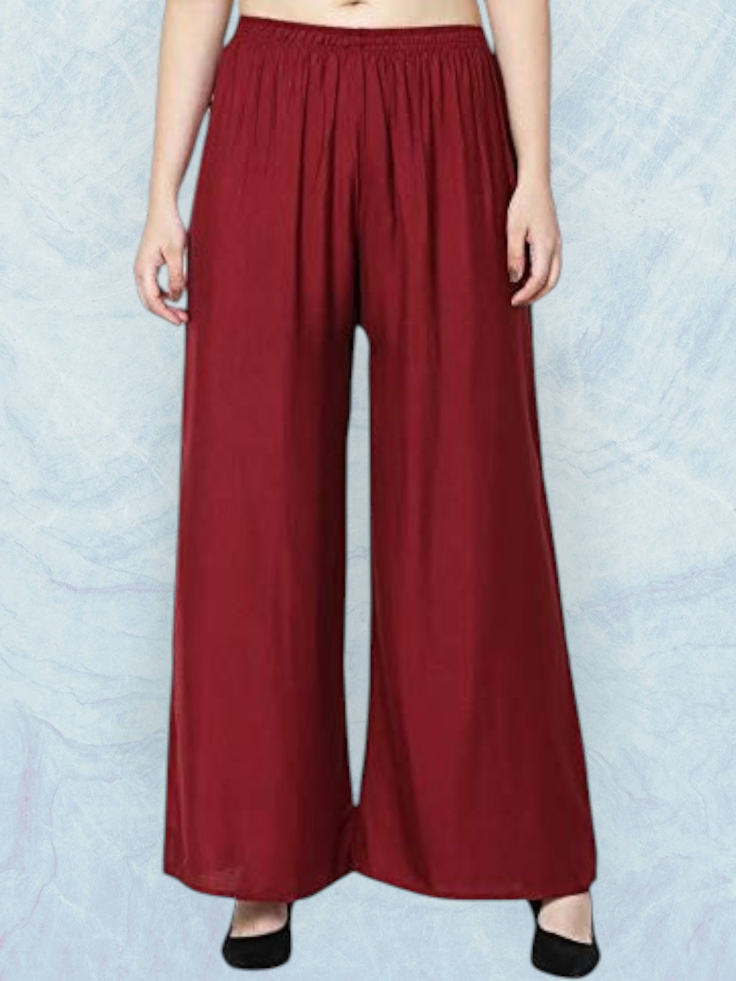 acd Women Comfort Fit Maroon Viscose Rayon Trousers-picture-42