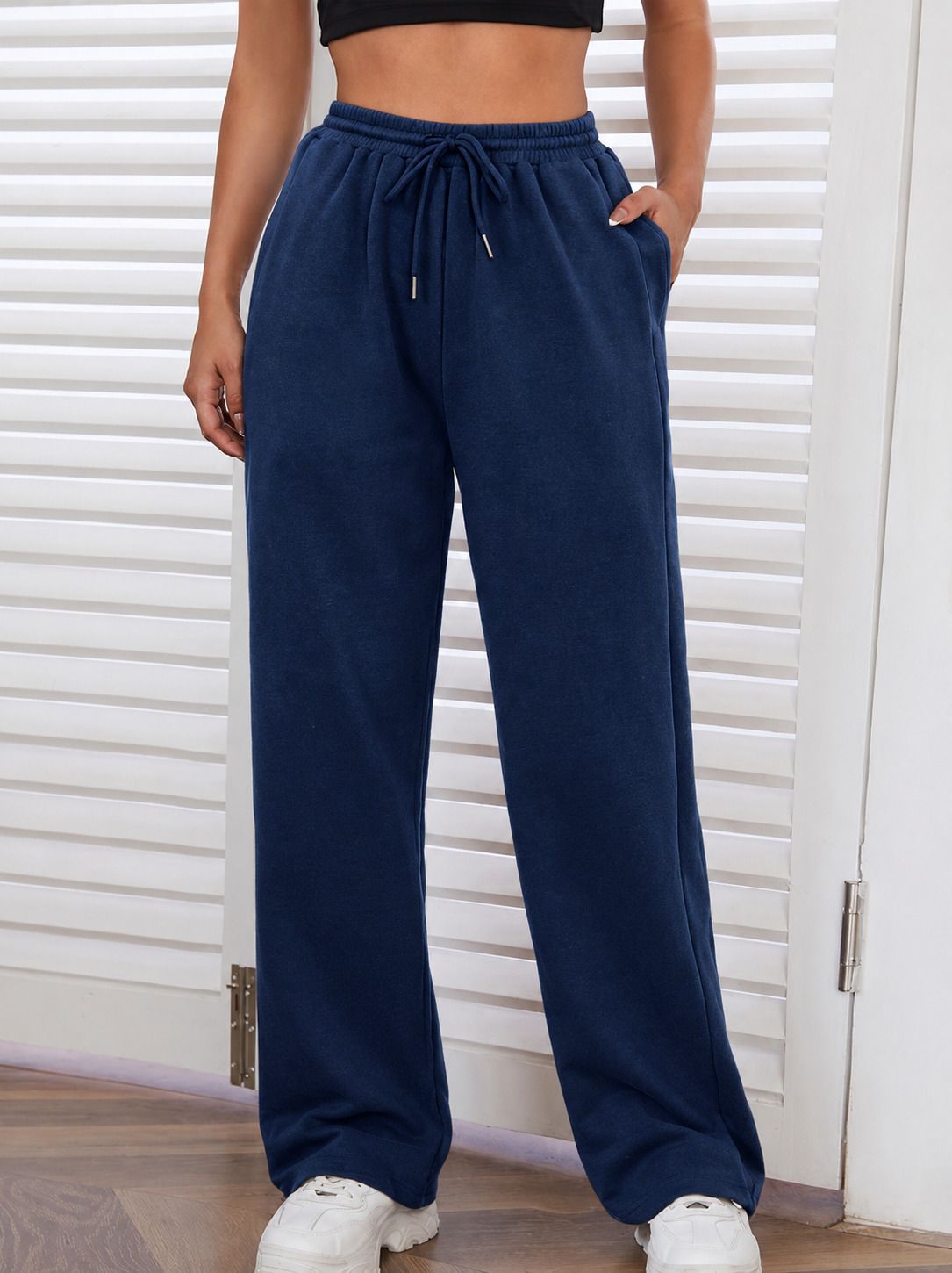 bliez Women Solid Dark Blue Track Pants-picture-36