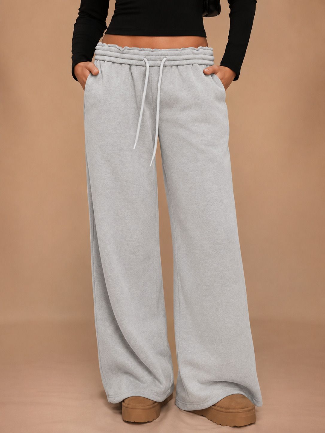 Women Solid Grey Track Pants-image-39