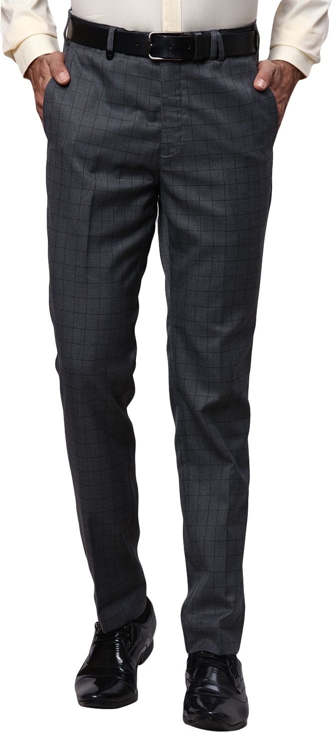 Men Slim Fit Grey Viscose Rayon Trousers-image-32