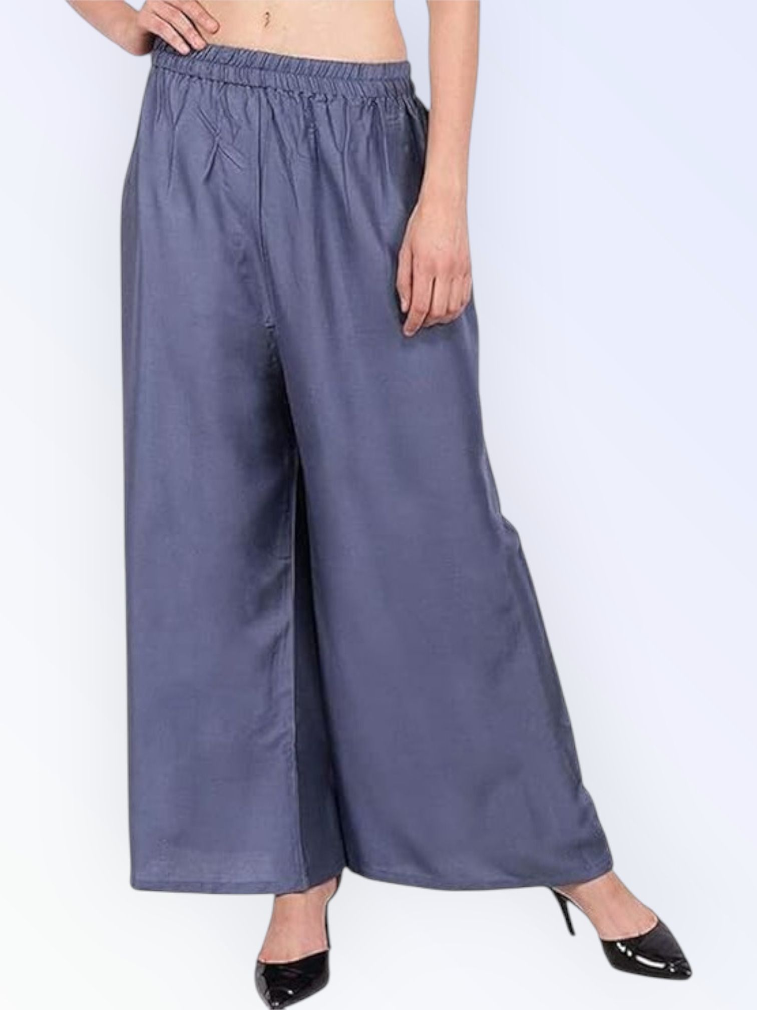 acd Women Comfort Fit Grey Viscose Rayon Trousers-picture-35