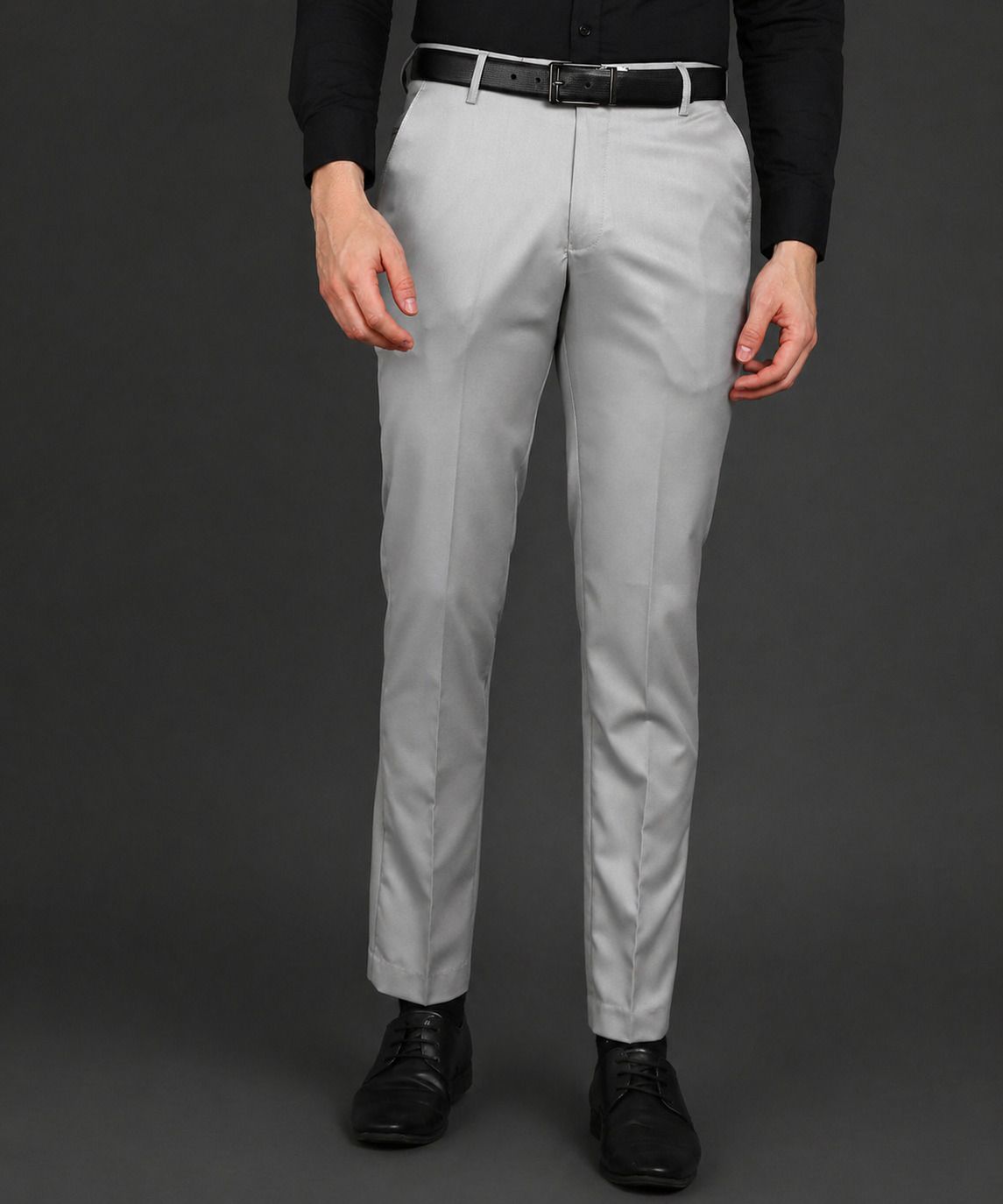blackhem Men Regular Fit Grey Viscose Rayon Trousers-picture-11