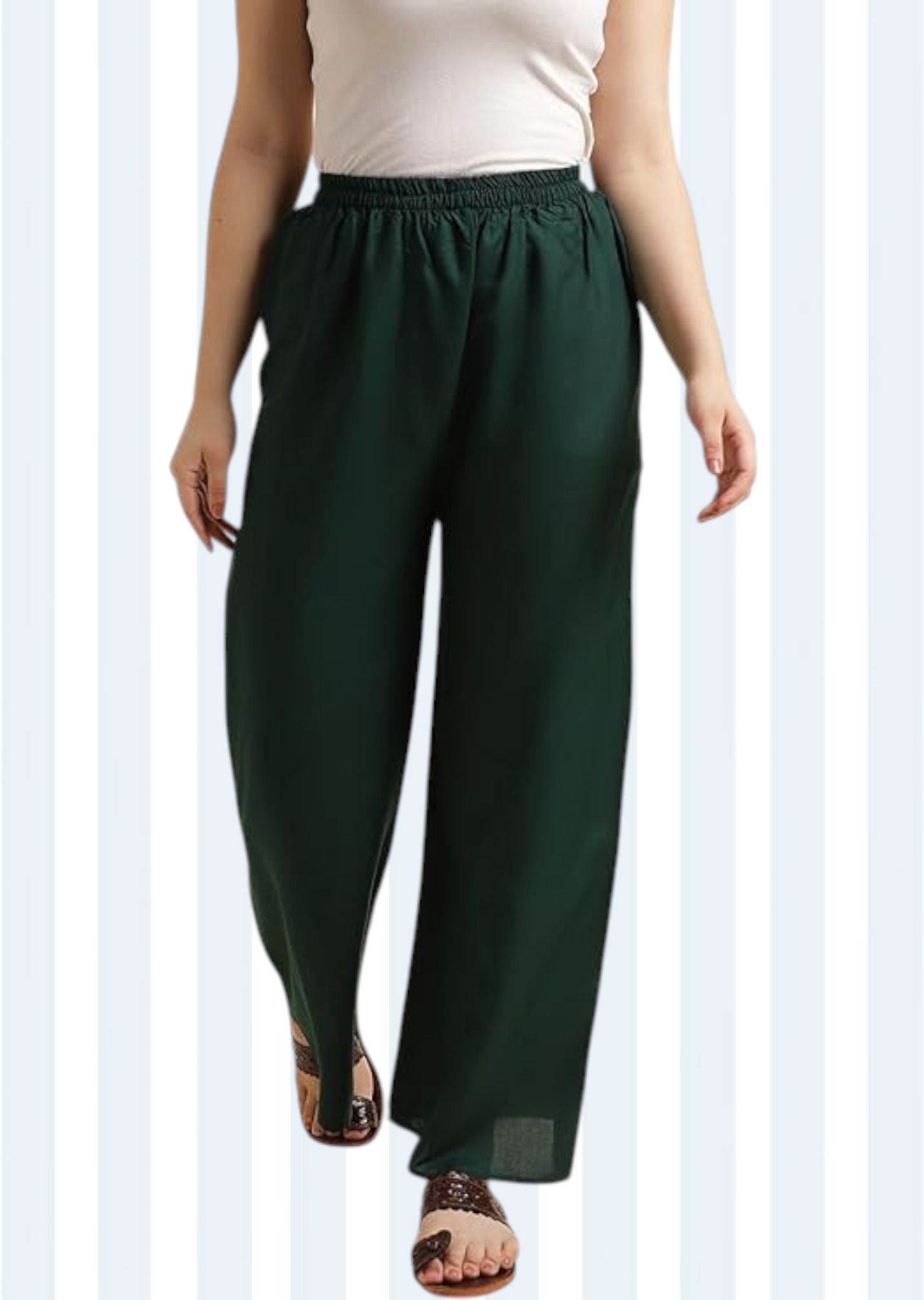 acd Women Comfort Fit Green Viscose Rayon Trousers-picture-12