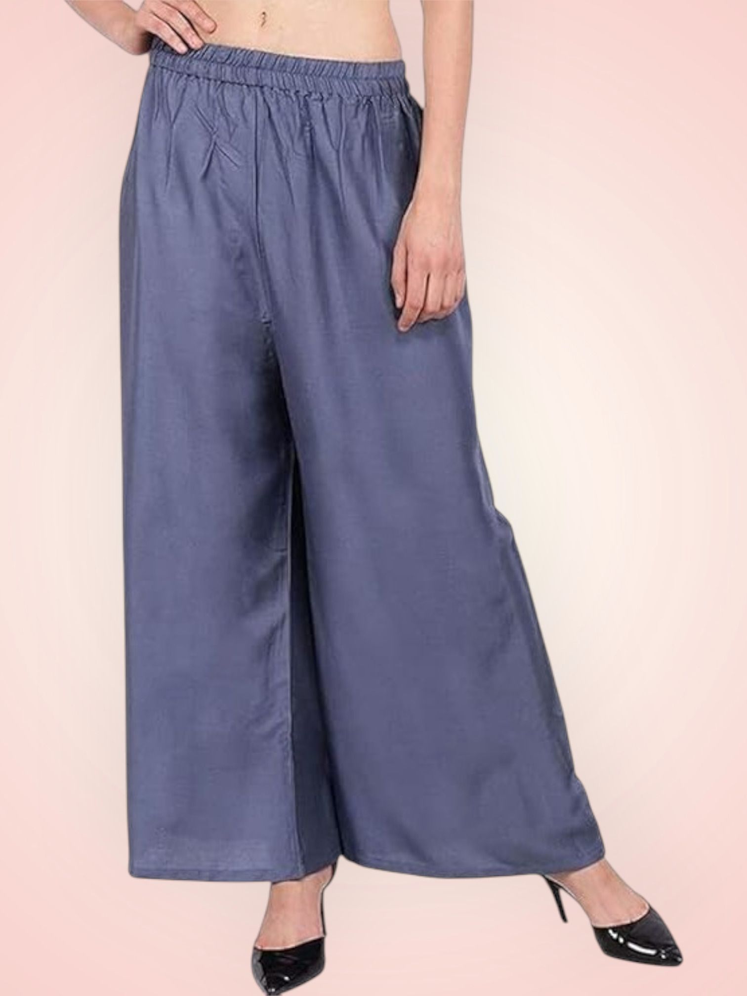 acd Women Comfort Fit Grey Viscose Rayon Trousers-picture-9