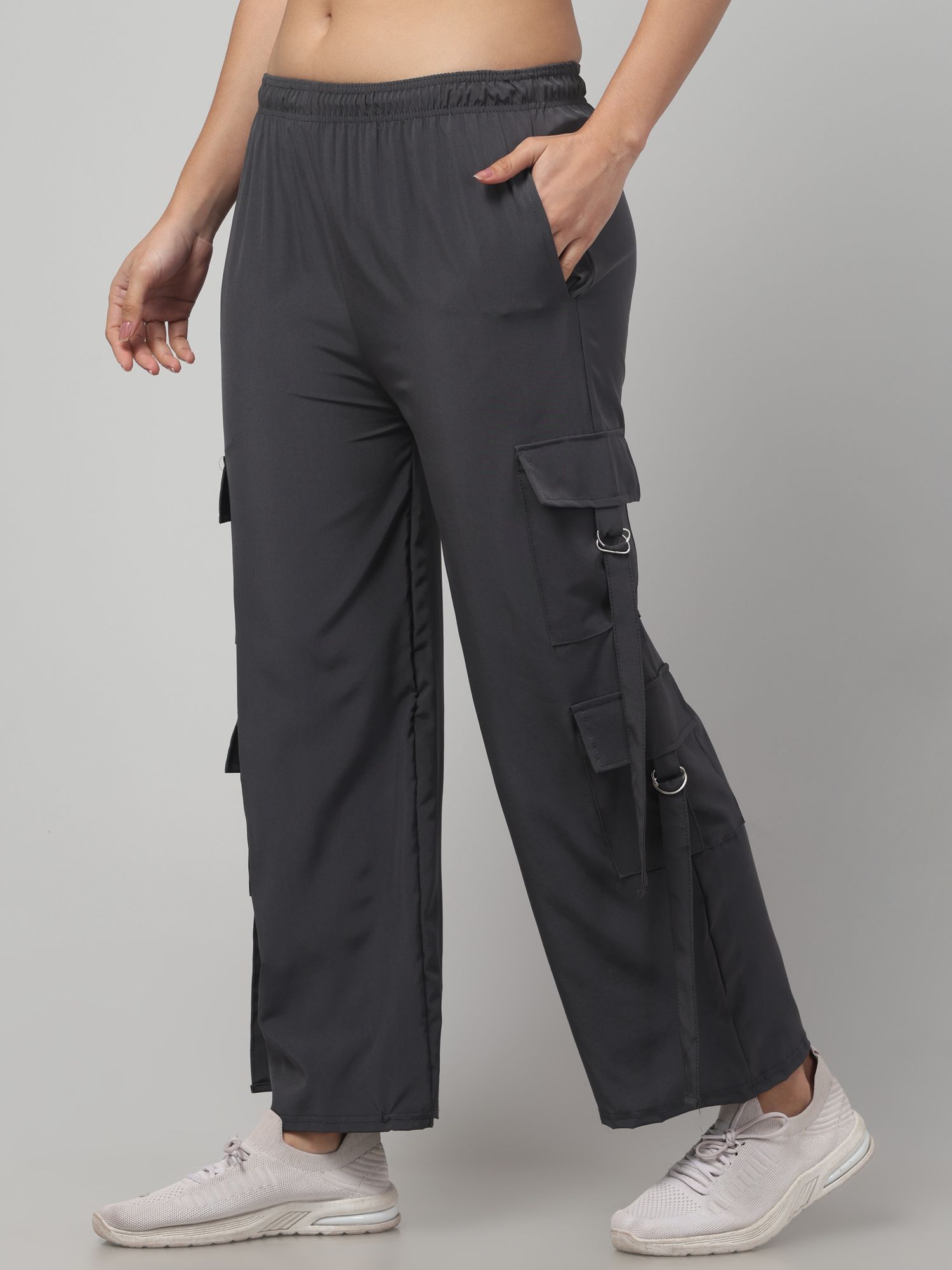 crown king garments Women Solid Grey Track Pants-picture-26