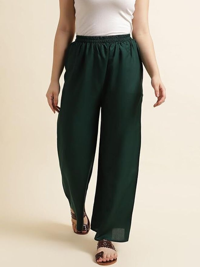 acd Women Comfort Fit Green Viscose Rayon Trousers-picture-29
