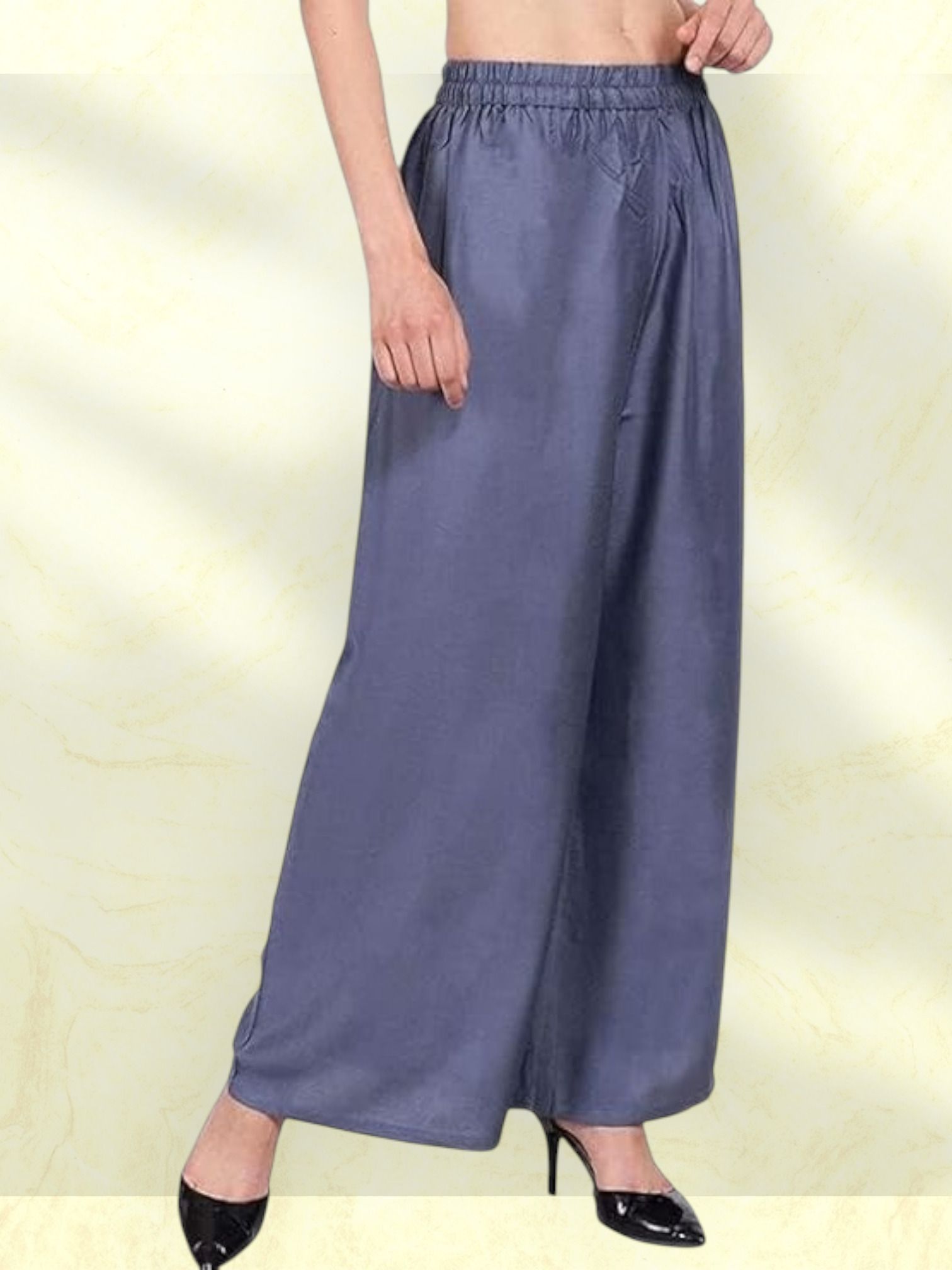 acd Women Comfort Fit Grey Viscose Rayon Trousers-picture-47