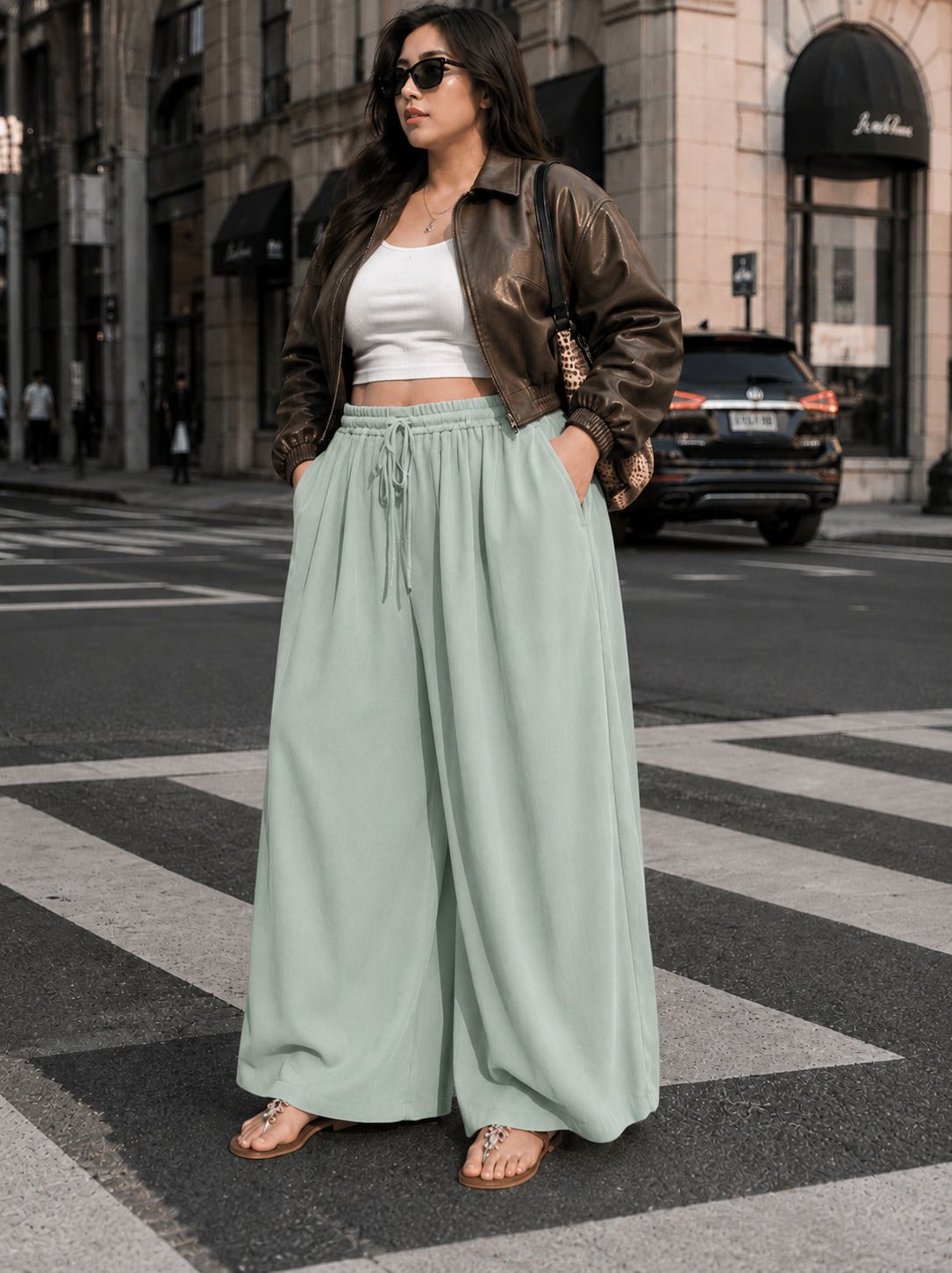 metronaut Relaxed Women Light Green Polyester Trousers-picture-43