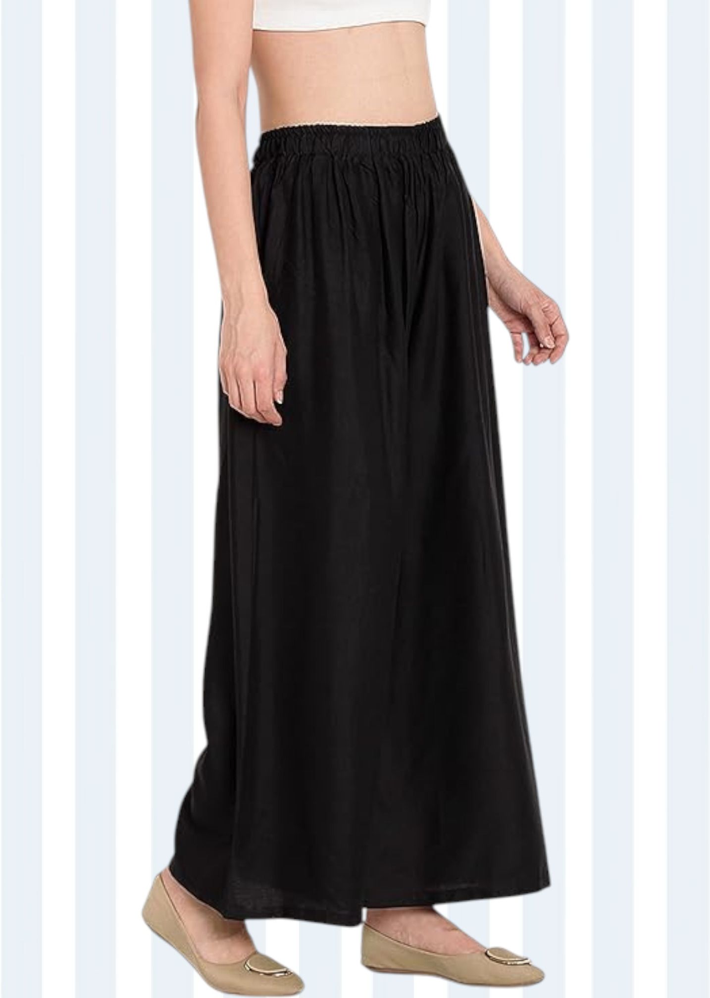 Women Comfort Fit Black Viscose Rayon Trousers-image-40