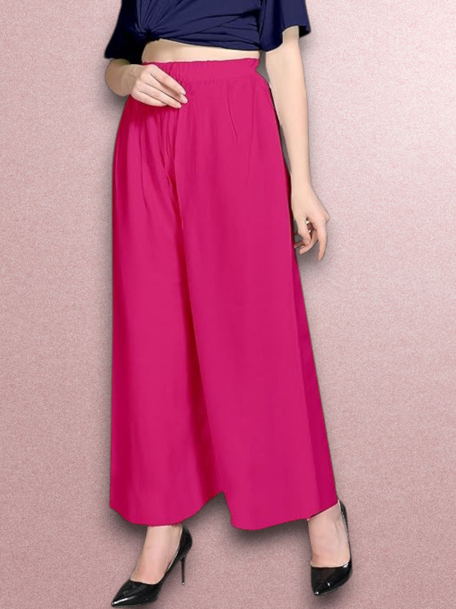 acd Women Comfort Fit Pink Viscose Rayon Trousers-picture-42