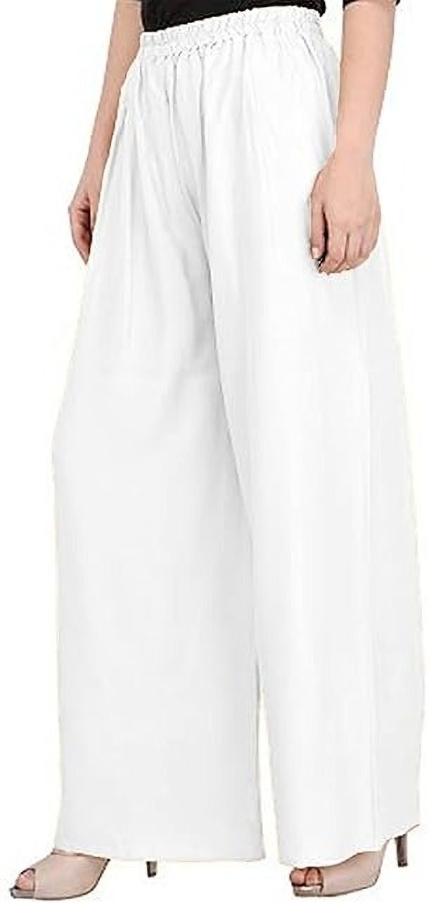 acd Women Comfort Fit White Viscose Rayon Trousers-picture-20