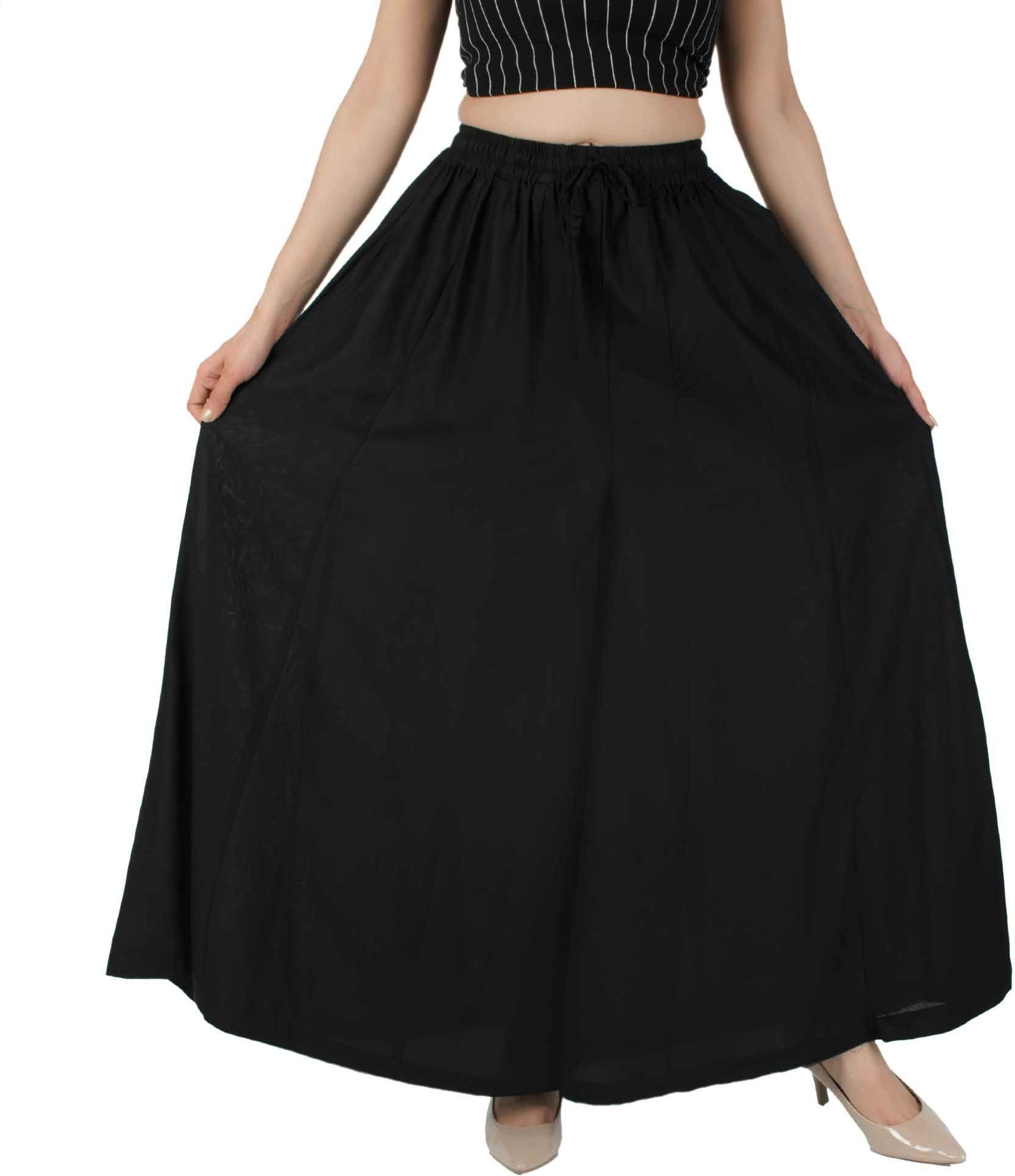 Women Flared Black Viscose Rayon Trousers-image-12